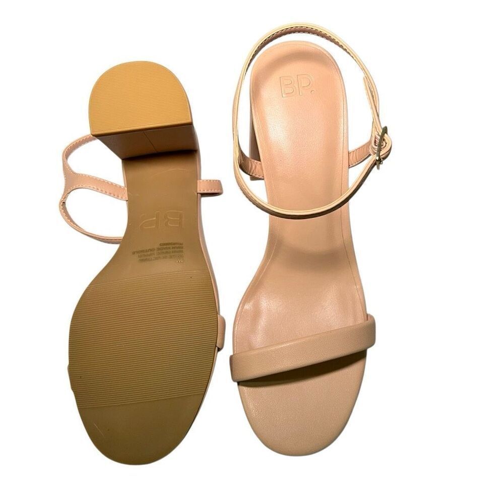 NIB BP Vegan leather Pink Blush Lexy Block Heel Strappy Sandals 8
